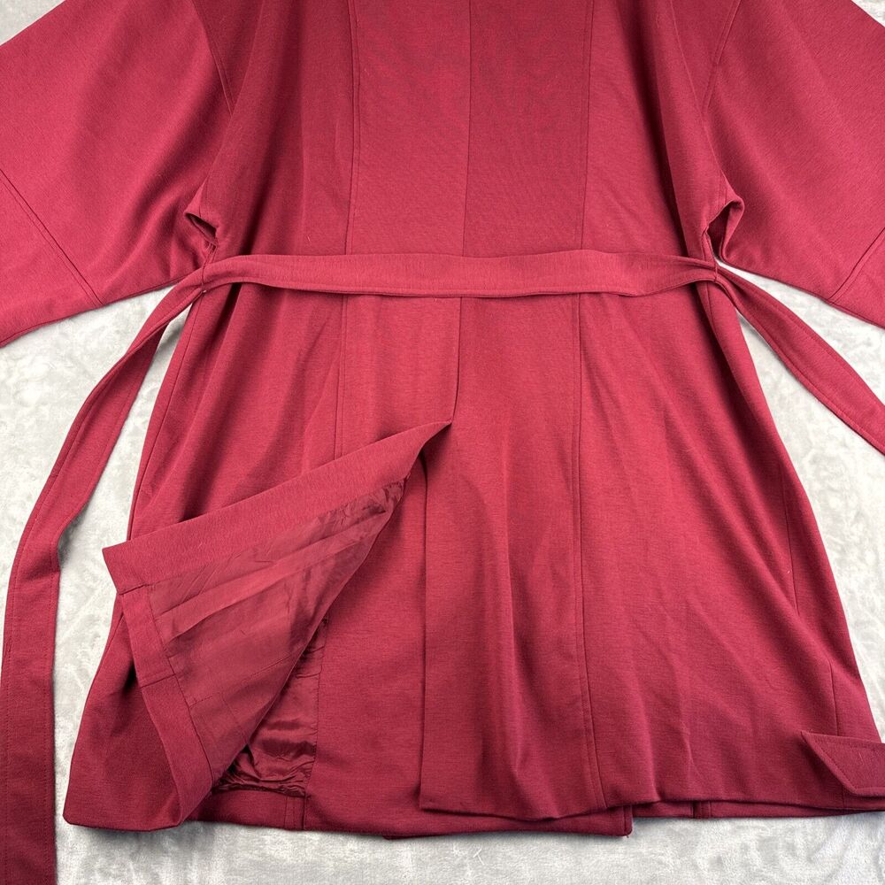 Spiegel Long Belted Trench Coat Women's‎ 20W Red Kimono Sleeve Lined (1148) - Picture 11 of 16